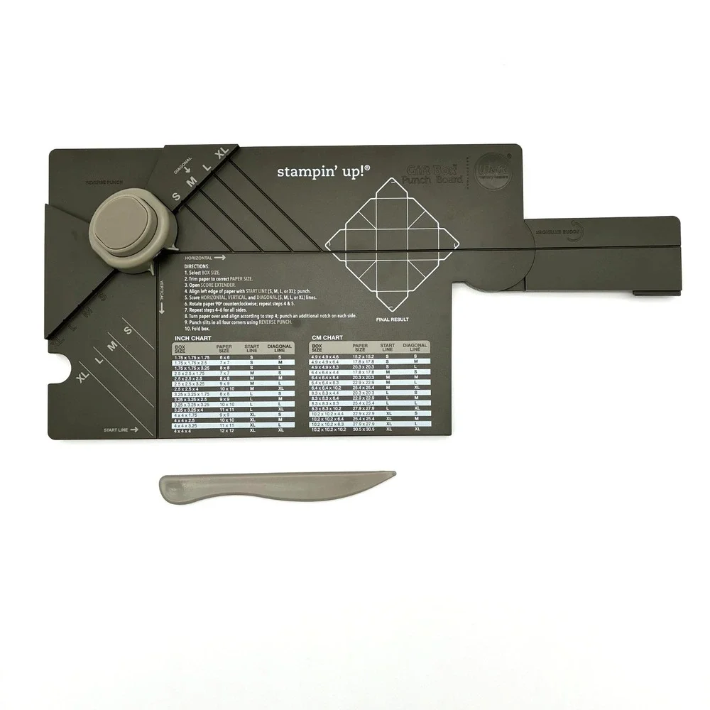 Stampin Up Gift Box and Bag Punch Board Set of 2 Paper Craft Scoring Tool